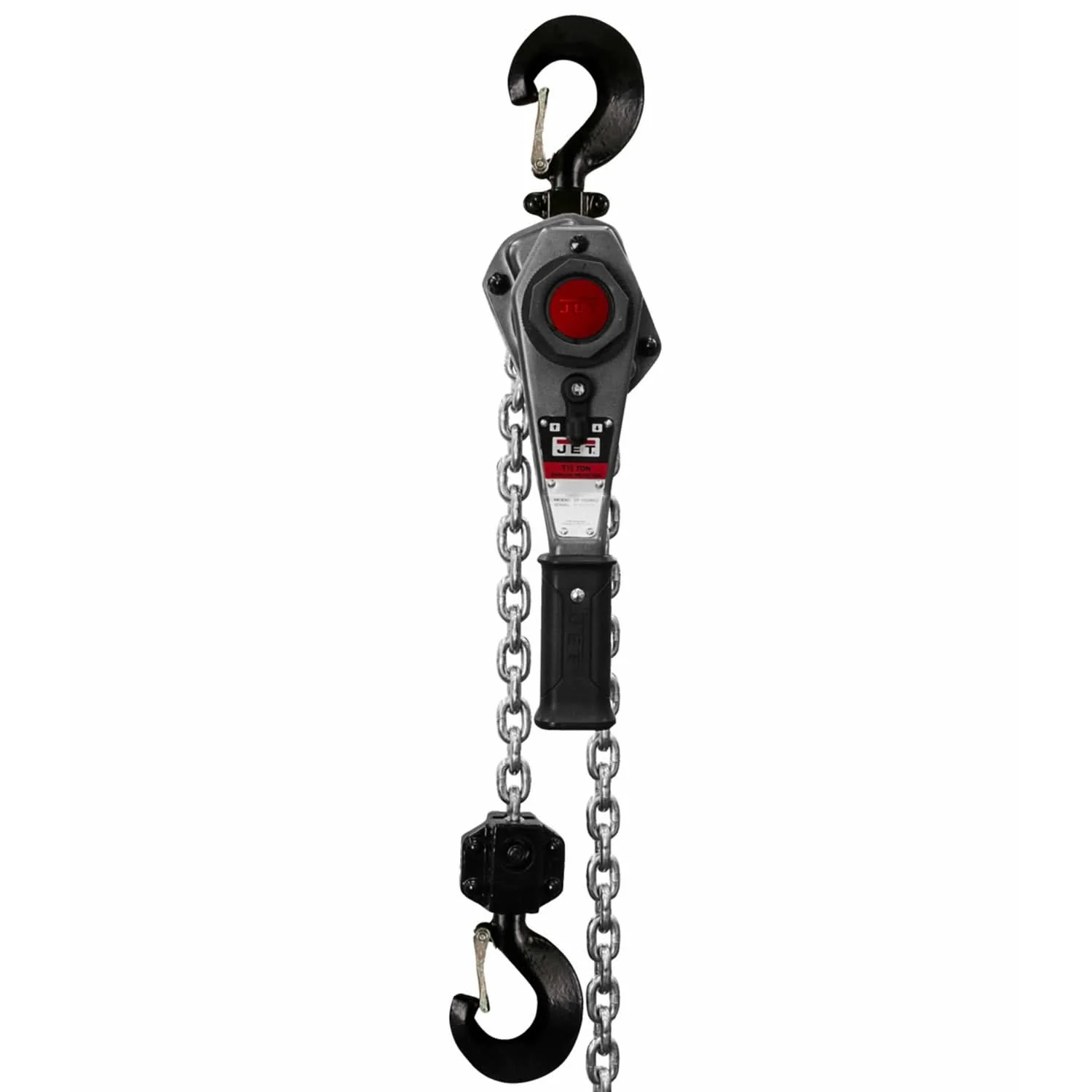 Jet 376802 JLH Series 1-1/2 Ton Lever Hoist 15-Foot Lift with Overload Protection & Shipyard Hooks - Image 1