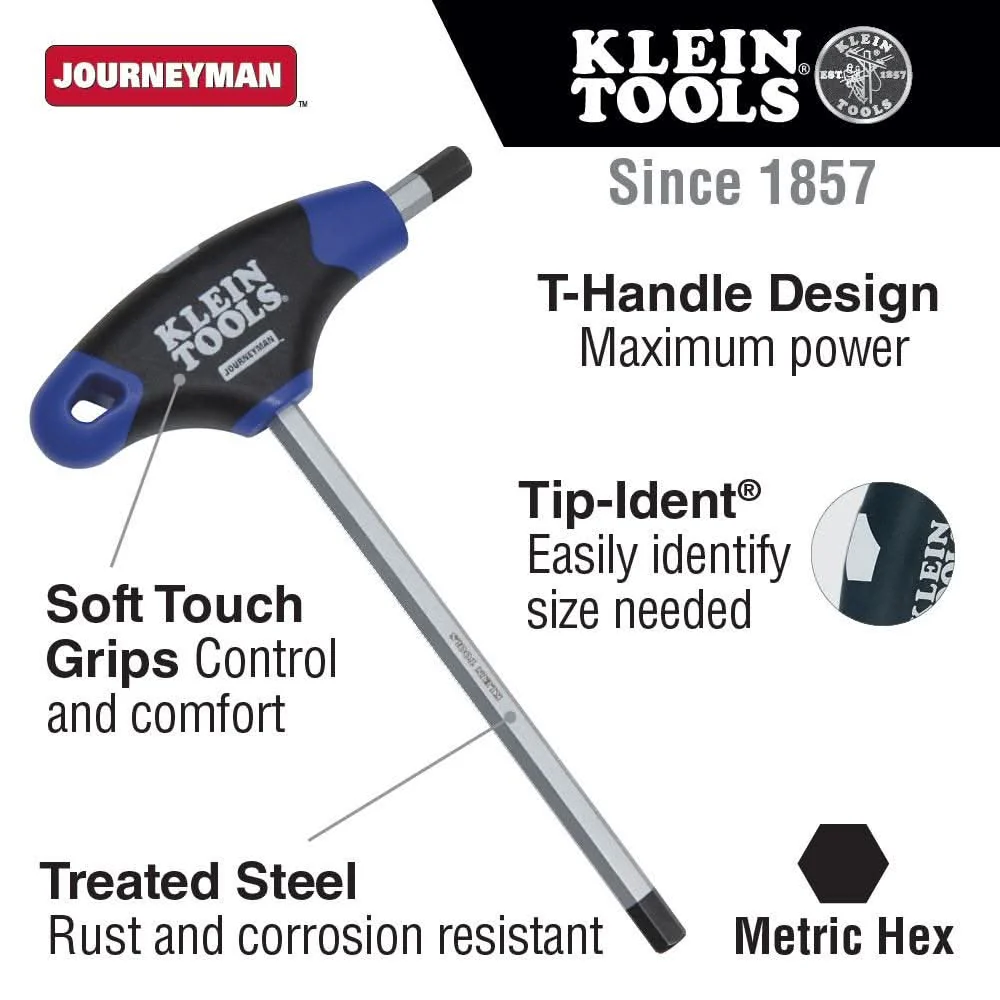Klein Tools JTH9M10 10 mm Hex Key, Journeyman T-Handle, 9-Inch - Image 2