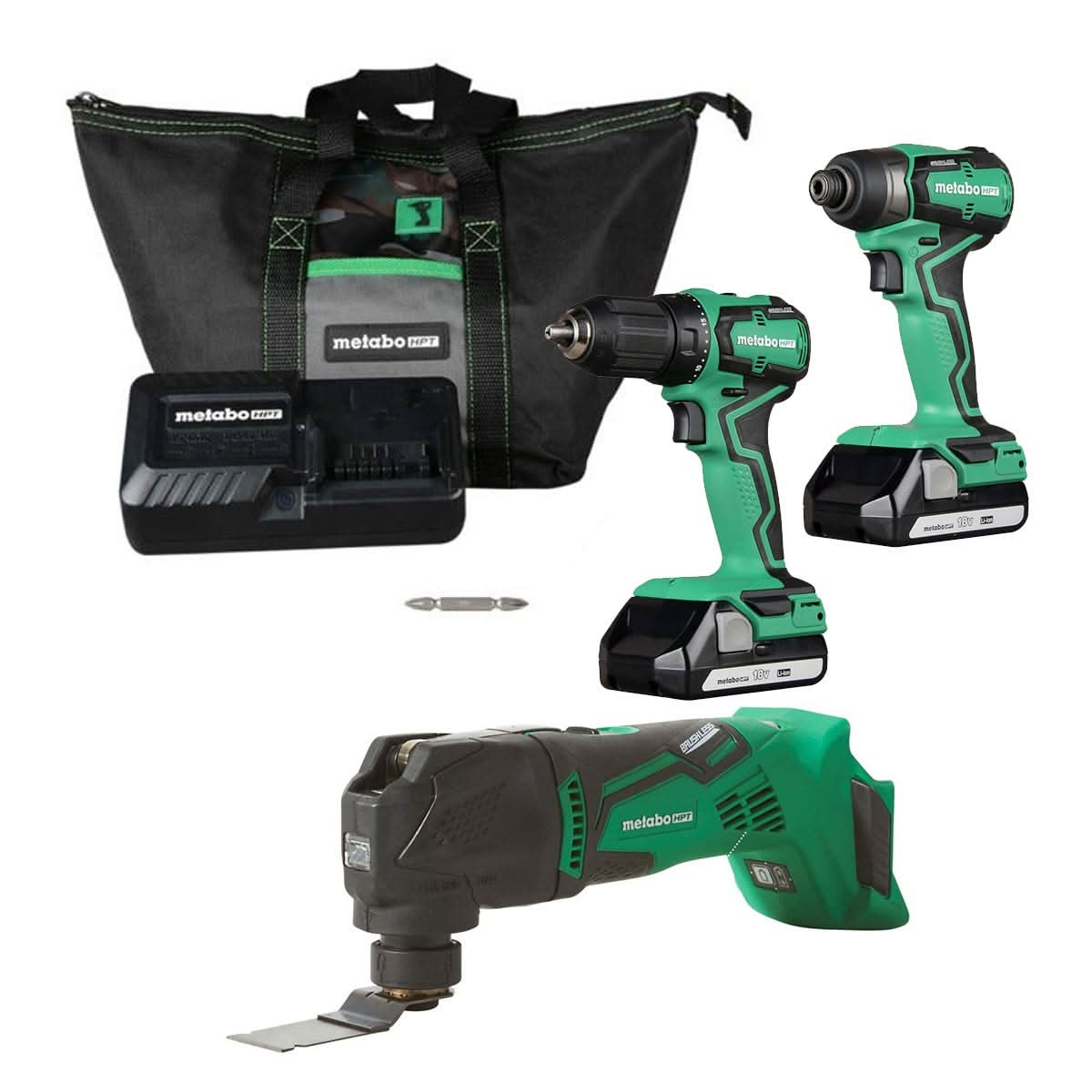 Metabo HPT KC18DDX 18V Oscillating Multi-Tool and Cordless Impact Driver and Drill 1.5 Ah Kit - Image 1