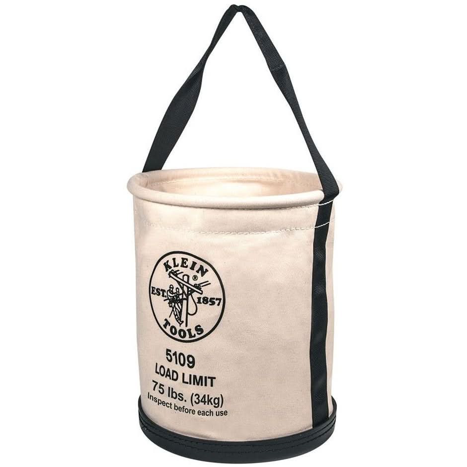Klein 5109 Canvas Bucket, Wide-Opening, Straight-Wall, Molded Bottom, 12-Inch