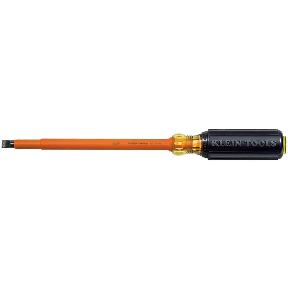 Klein 602-8-INS Insulated 3/8" Cabinet-Tip  8" Round-Shank Screwdriver - Image 1
