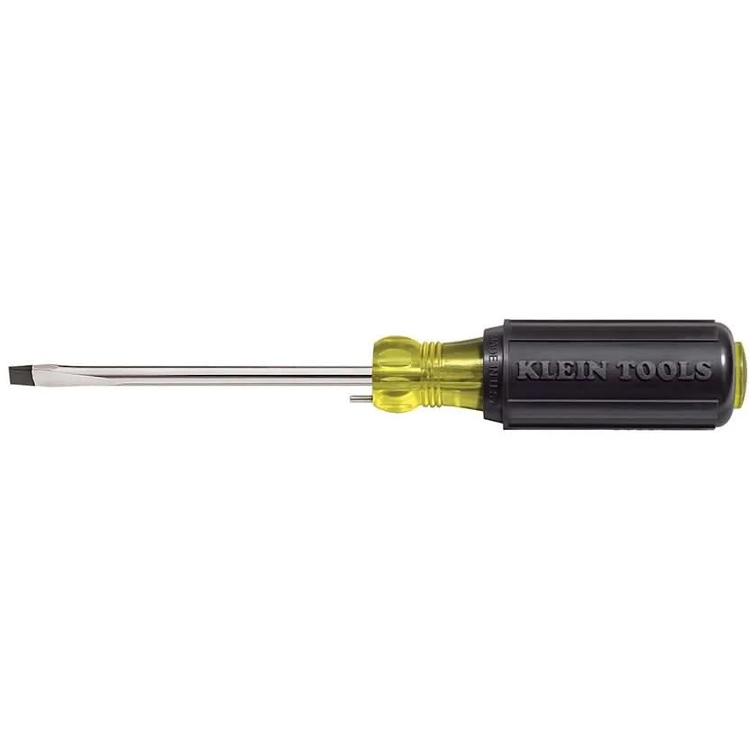 Klein 605-4B 1/4″ Wire Bending Cabinet-Tip Screwdriver – 4″ Round-Shank