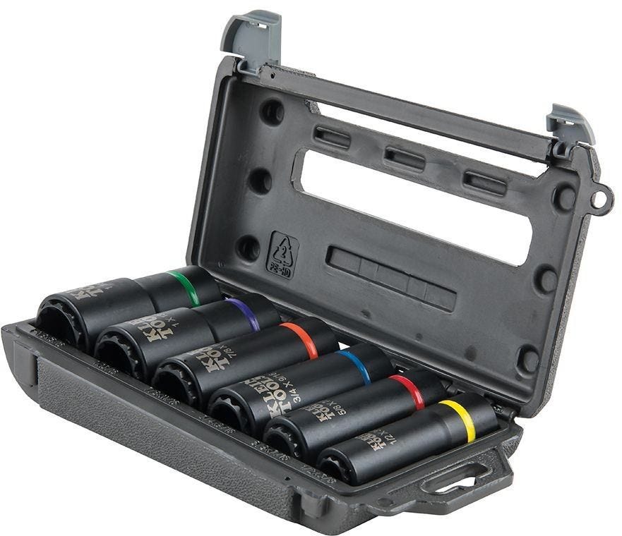 Klein 66010 2-In-1 Impact Socket Set, 12-Point, 6-Piece - Image 2