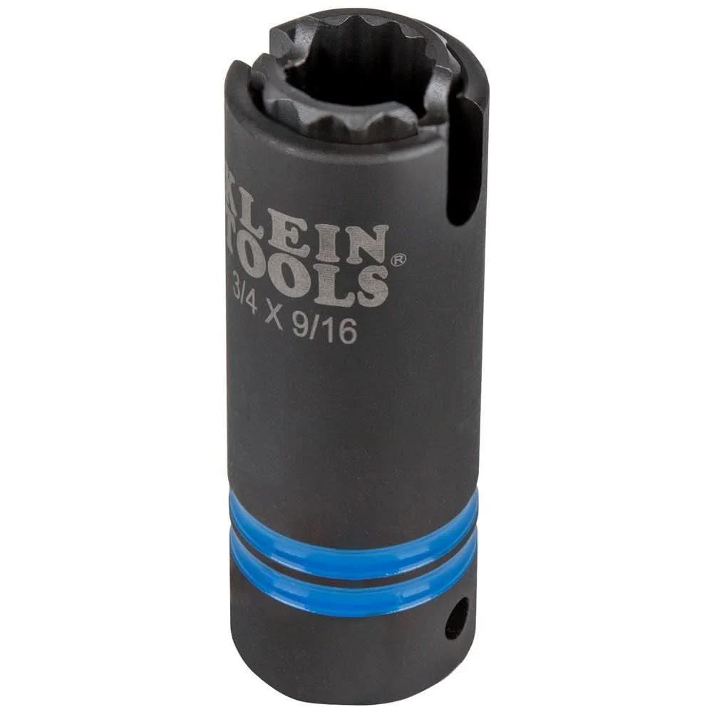 Klein 66031 3-in-1 Slotted Impact Socket, 12-Point, 3/4 and 9/16-Inch - Image 1