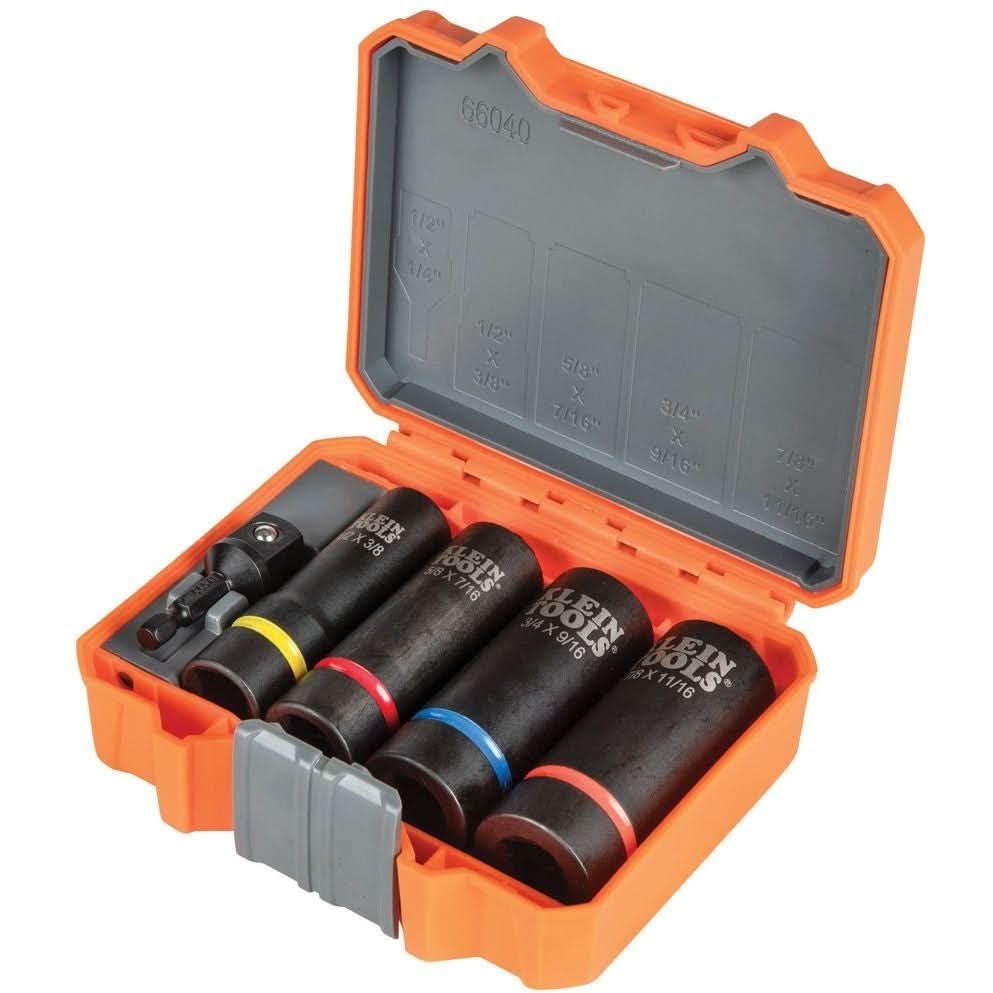 Klein 66040 2-in-1 Impact Socket Set, 12-Point, 5-Piece - Image 1