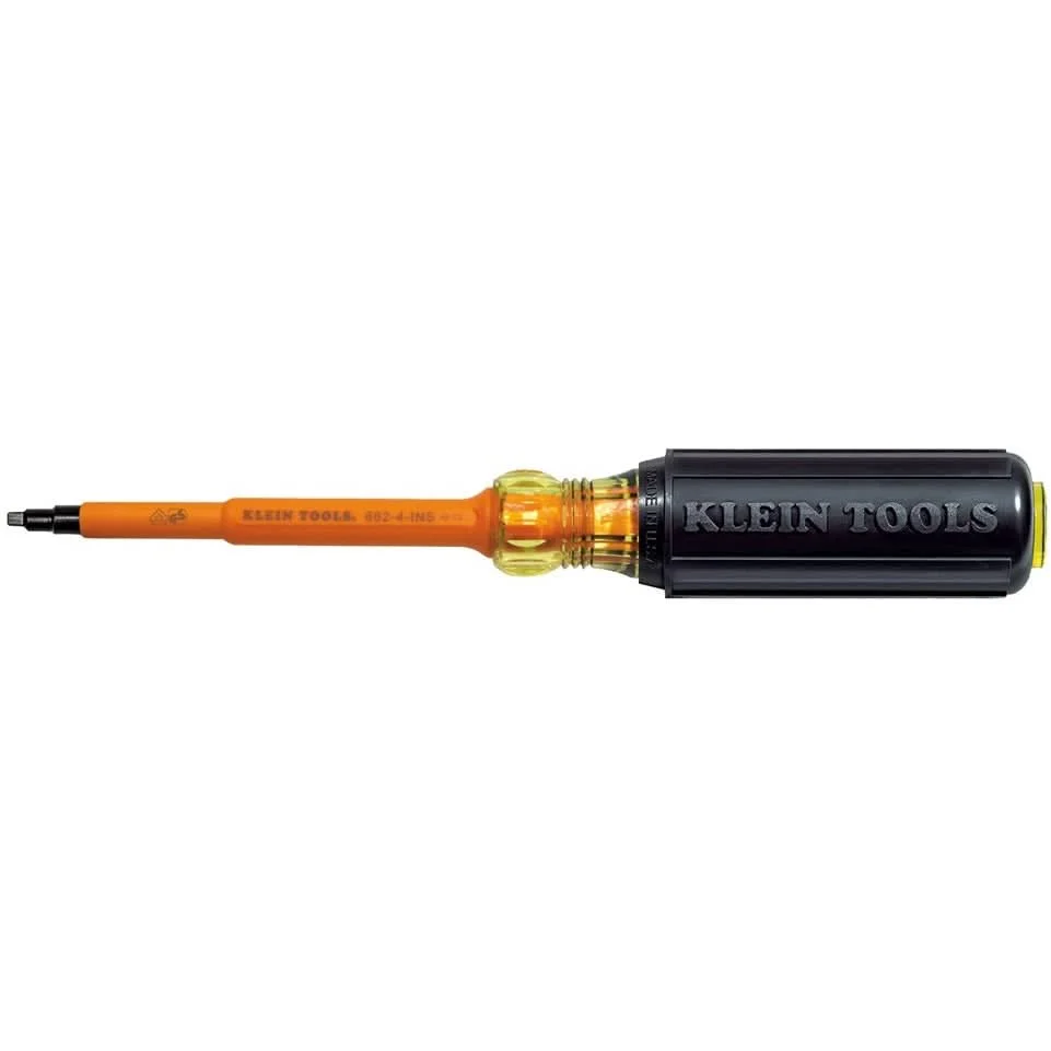 Klein 662-4-INS Insulated #2 Square-Recess Screwdriver - 4" Shank - Image 1