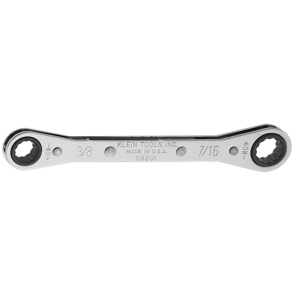 Klein 68201 Ratcheting Box Wrench - 3/8" x 7/16" - Image 1