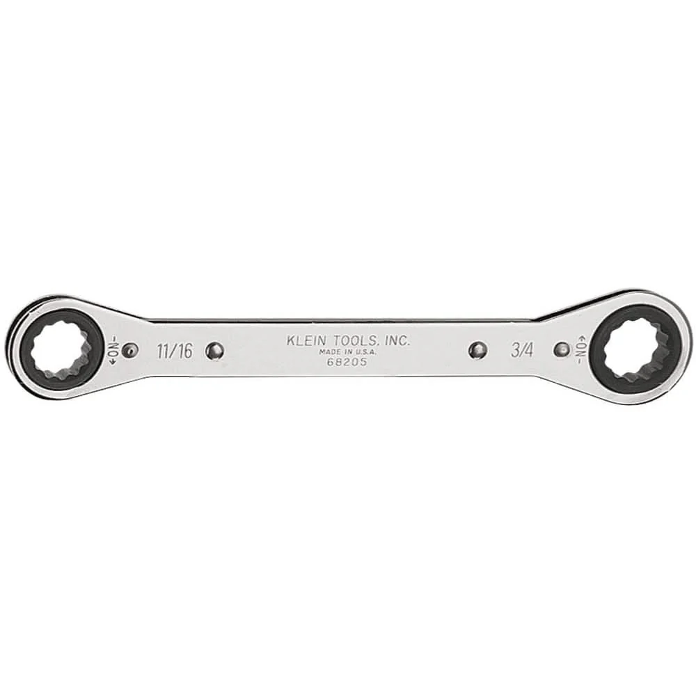 Klein 68205 Ratcheting Box Wrench - 11/16" x 3/4" - Image 1