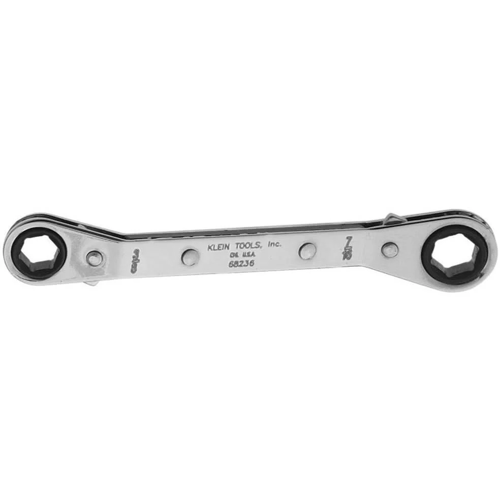 Klein 68236 Fully Reversible Ratcheting Offset Box Wrench - 3/8" x 7/16" - Image 1