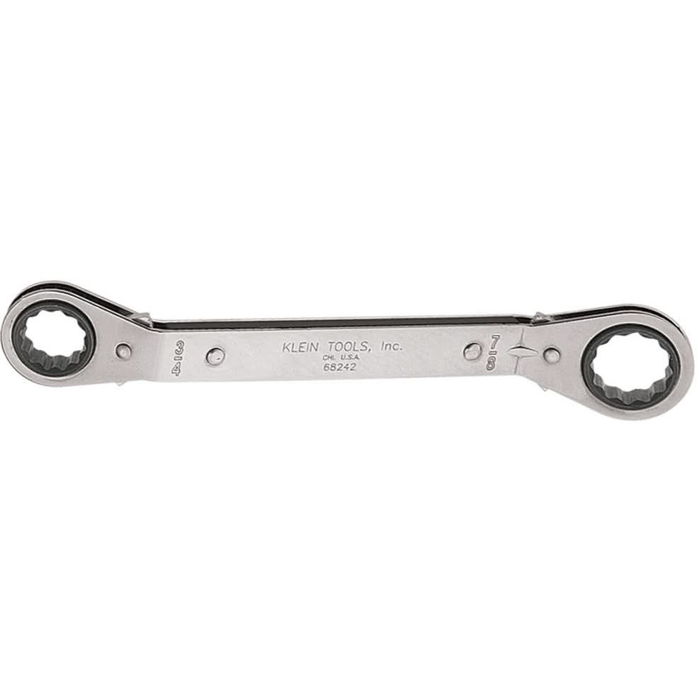 Klein 68242 Fully Reversible Ratcheting Offset Box Wrench - 3/4" x 7/8" - Image 1