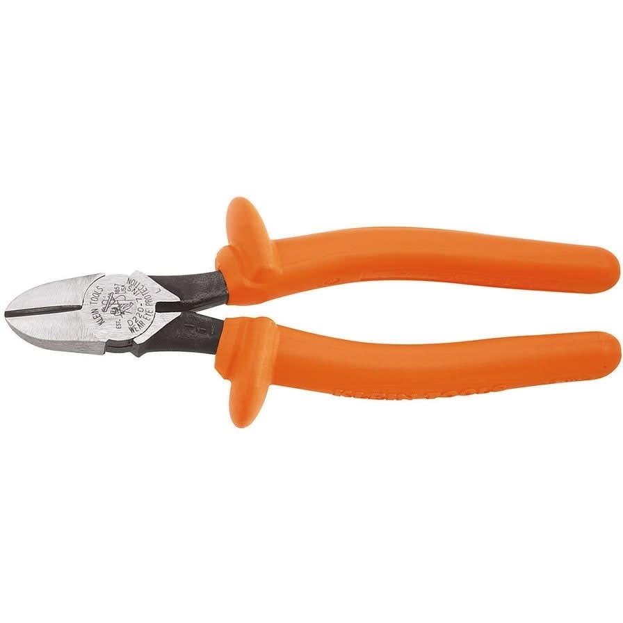 Klein D220-7-INS 7″ Insulated Heavy-Duty Diagonal-Cutting Pliers – Tapered Nose