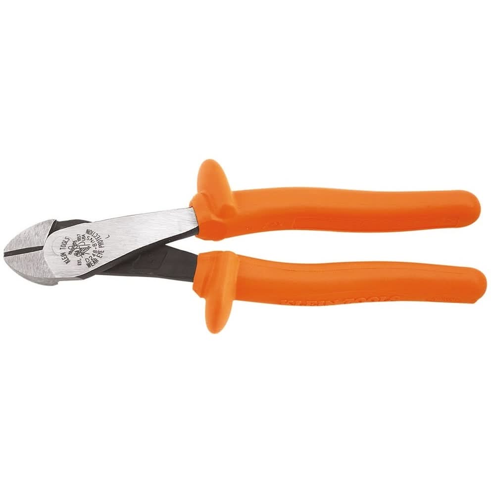 Klein D248-8-INS 8″ Insulated High-Leverage Diagonal-Cutting Pliers – Angled Head