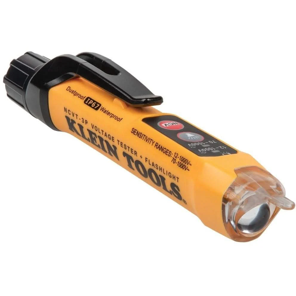 Klein NCVT3P Dual Range Non-Contact Voltage Tester with Flashlight, 12 – 1000V AC