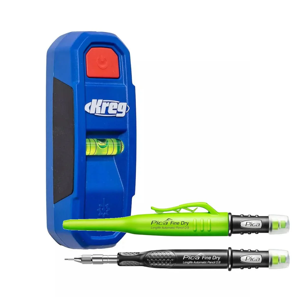 Kreg Tool Magnetic Laser Marker Stud Finder w/ Pica Fine Dry 7070 Longlife Automatic Pencil, 0.9 - Image 1