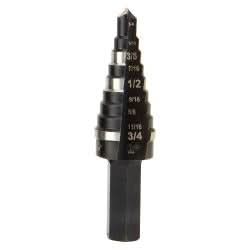 Klein Tools KTSB03 Step Drill Bit Double Fluted #3, 1/4 to 3/4-Inch - Image 1