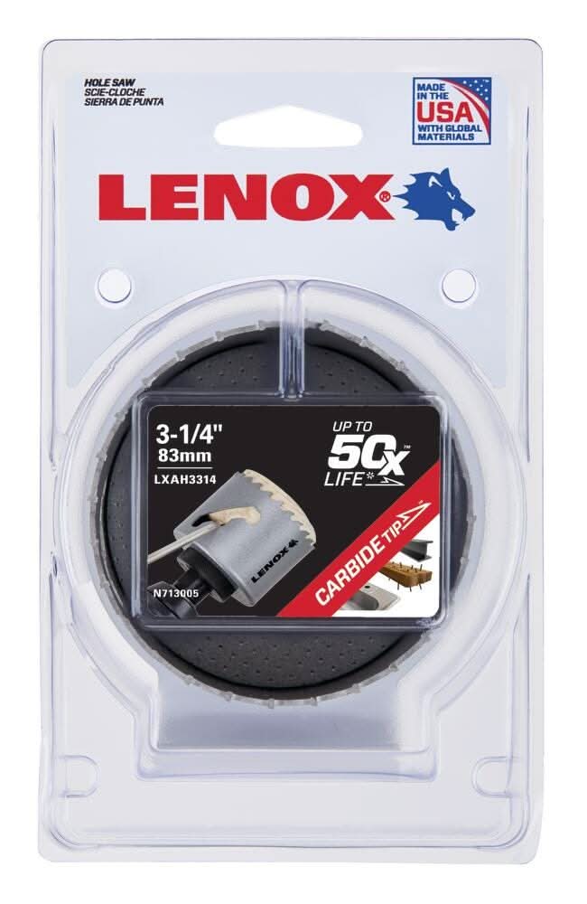 Lenox LXAH3314 3-1/4-Inch Carbide Tipped Hole Saw - Image 2