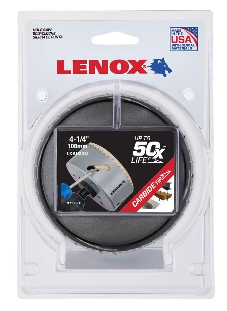 Lenox LXAH3414 4-1/4-Inch Carbide Tipped Hole Saw - Image 2