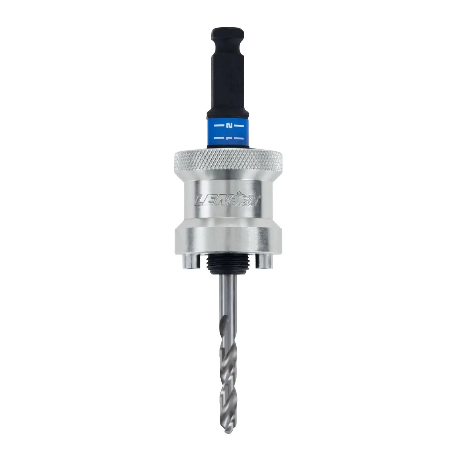 Lenox LXAH9912PBM 1-1/4 in. - 6 in. SNAP BACK Quick Change Hole Saw Arbor, 1/2 in. Shank - Image 1