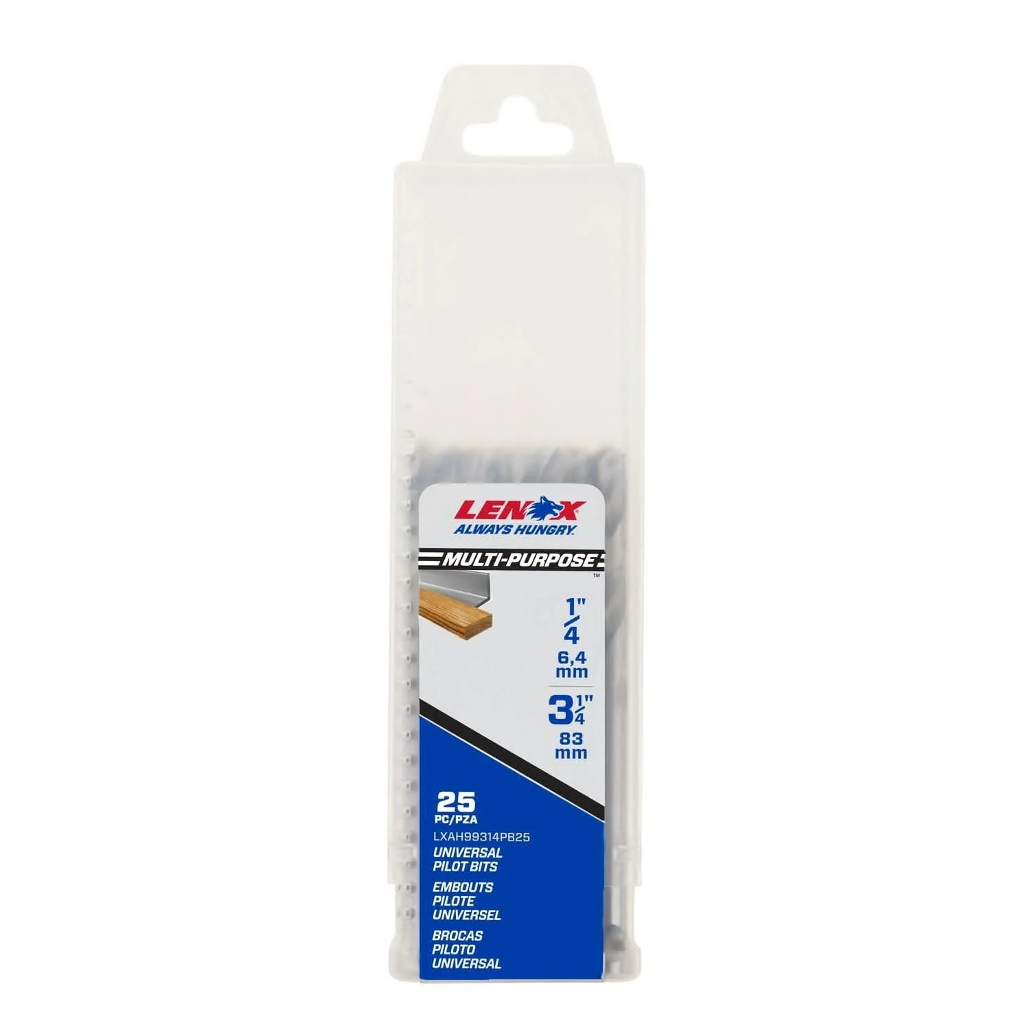 Lenox LXAH99314PB25 3-3/4 in. Hole Saw Pilot Drill Bit, 1/4 in. Shank (25-Pack) - Image 1