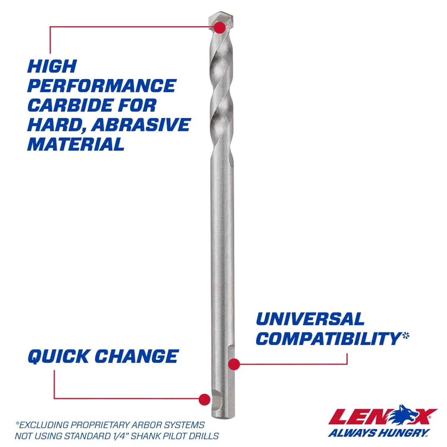Lenox LXAH99414CTPB 4-1/4 in. Hole Saw Pilot Drill Bit, 3/8 in. Shank - Image 2