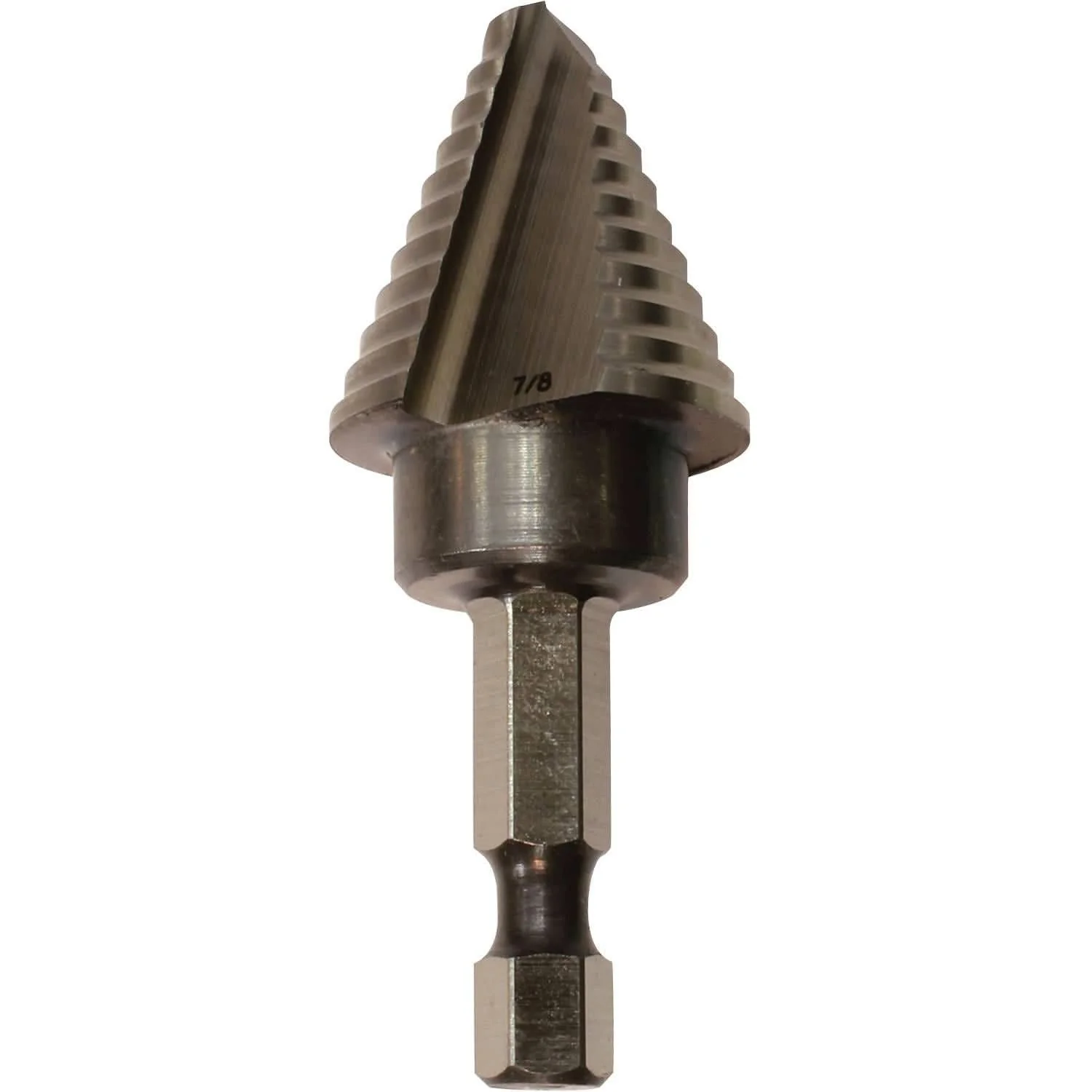 Makita 711496-A 1/4" - 7/8" H.S.S. Step Drill Bit, 1/4" Hex Shank - Image 1