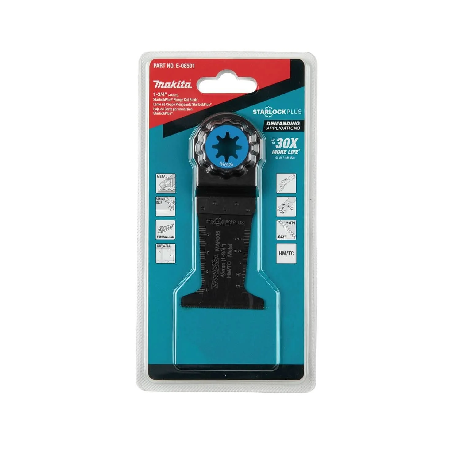 Makita E-08501 StarlockPlus Oscillating Multi-Tool 1-3/4" Hard Metal with Tungsten Carbide Teeth Plunge Cut Blade for Metal Cutting - Image 3