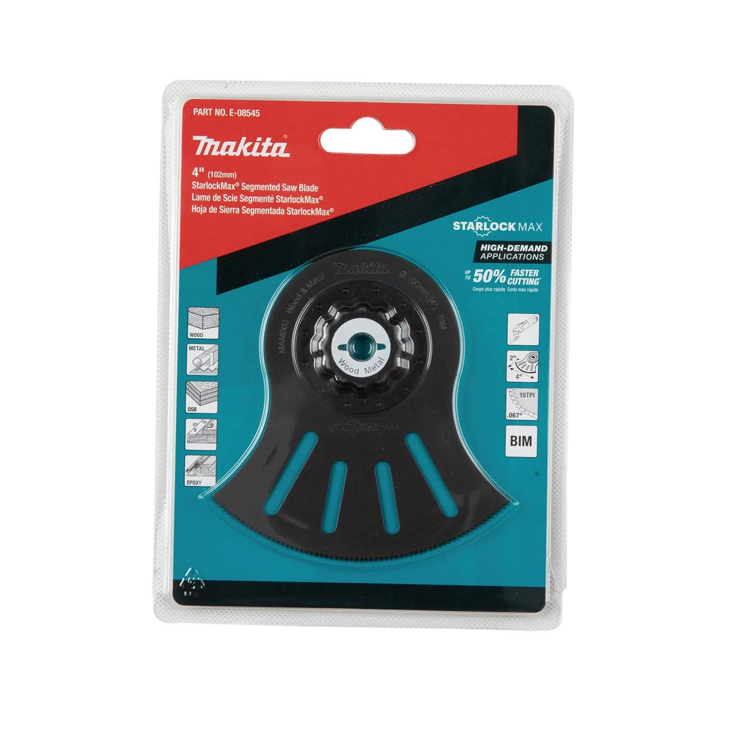 Makita E-08545 StarlockMax Oscillating Multi-Tool 4" Bi-Metal Segmented Saw Blade - Image 3