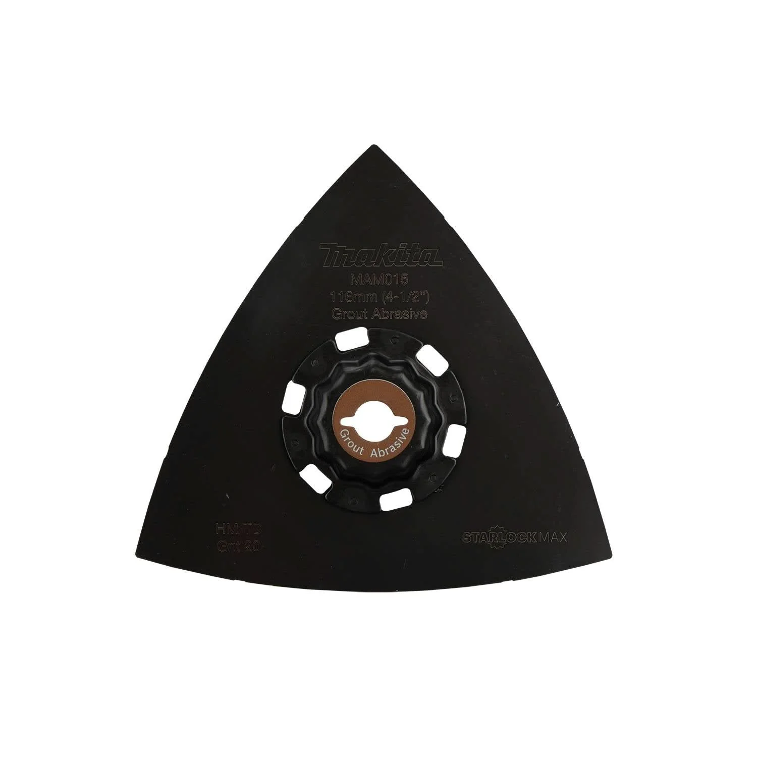 Makita E-08632 StarlockMax Oscillating Multi-Tool 4-1/2″ Tungsten Carbide 20 Grit Delta Triangle Sanding Pad