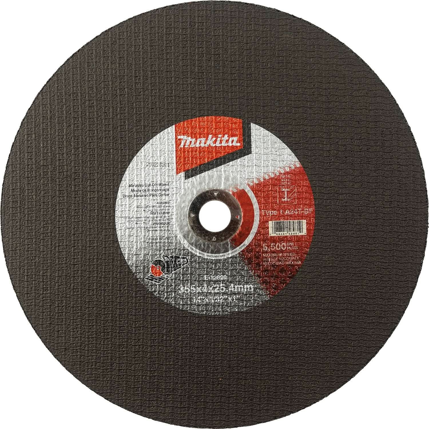 Makita E-12809-5 14″ x 5/32″ x 1″ Abrasive Cut”â€˜Off Wheel, 5/pk