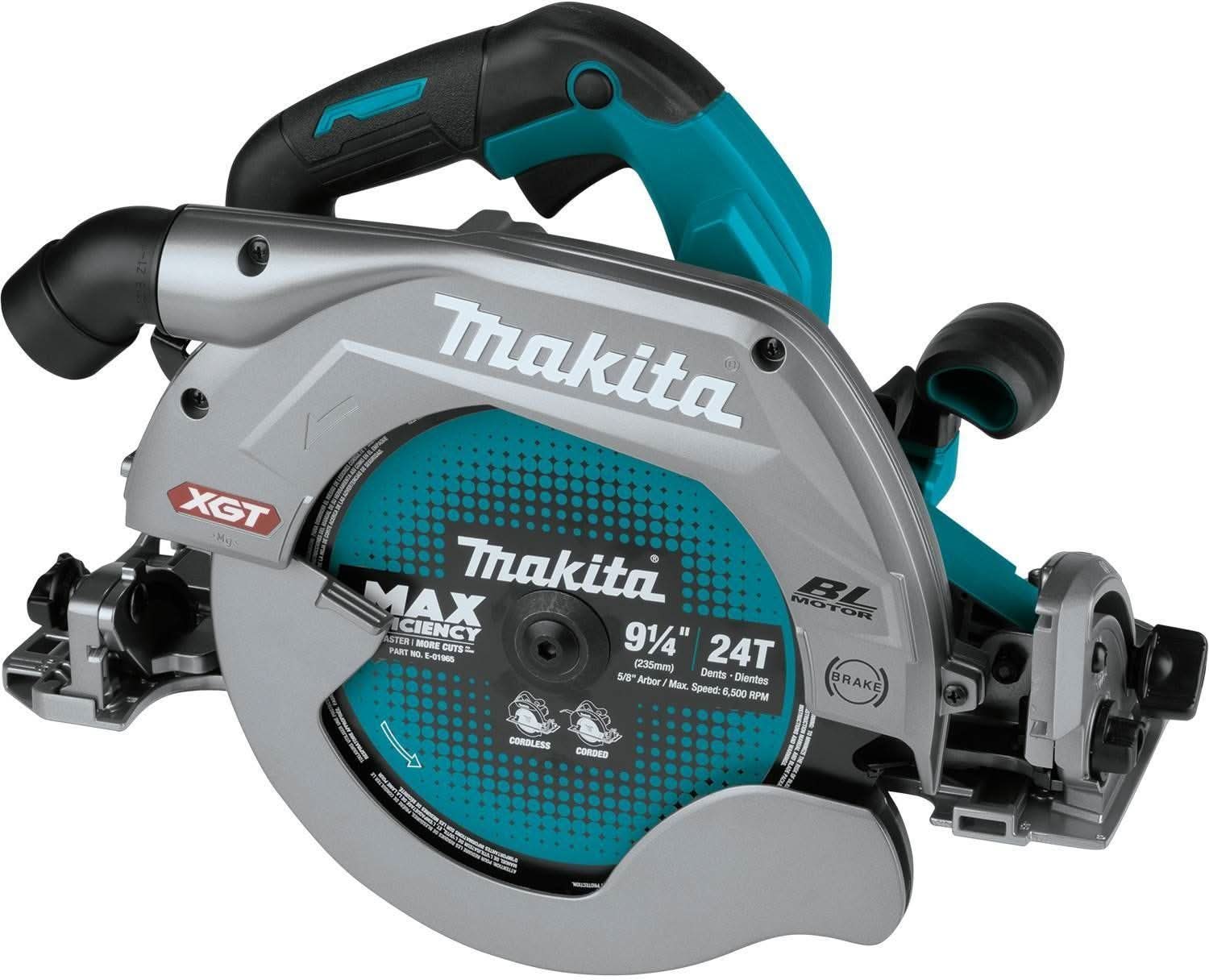 Makita GSH03Z 40V max XGT Brushless Cordless 9-1/4″ Circular Saw with Guide Rail Compatible Base, AWS Capable, Tool Only