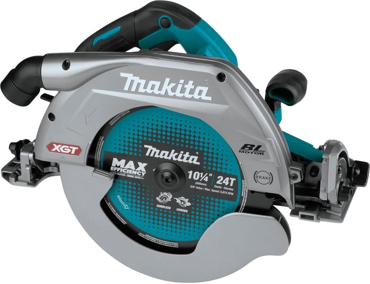 Makita GSH04Z 40V max XGT Brushless Cordless 10-1/4″ Circular Saw with Guide Rail Compatible Base, AWS Capable, Tool Only