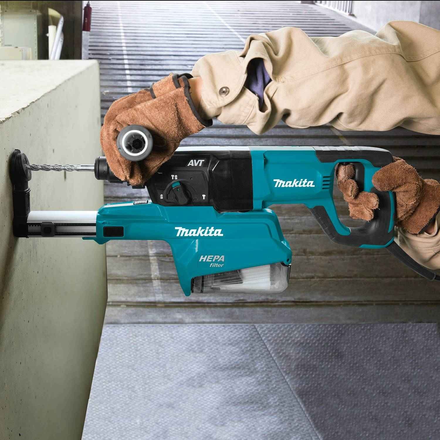 Makita HR2661 1" AVT Rotary Hammer, accepts SDS-PLUS bits, w/ HEPA Dust Extractor (D-handle) (PROMO) - Image 2