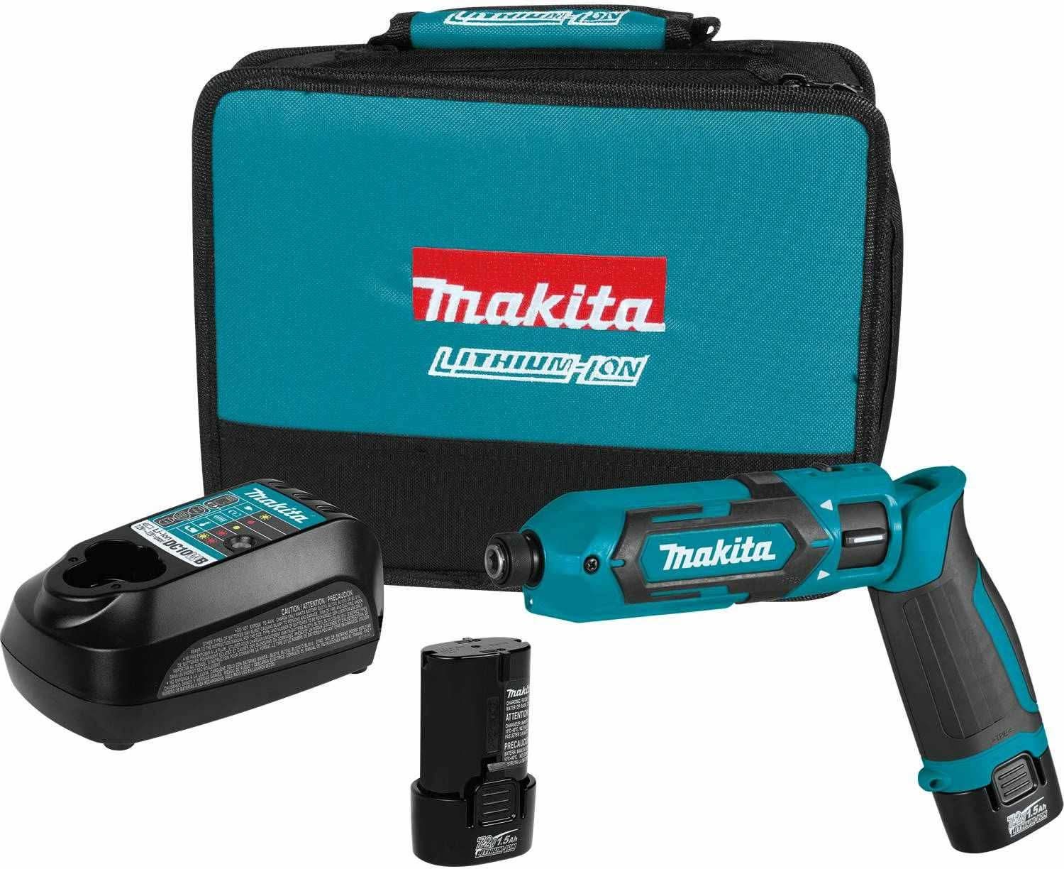 Makita 7.2V Cordless 1/4" Hex Impact Driver Kit plus 12V max Cordless L.E.D. Lantern/Flashlight - Image 2
