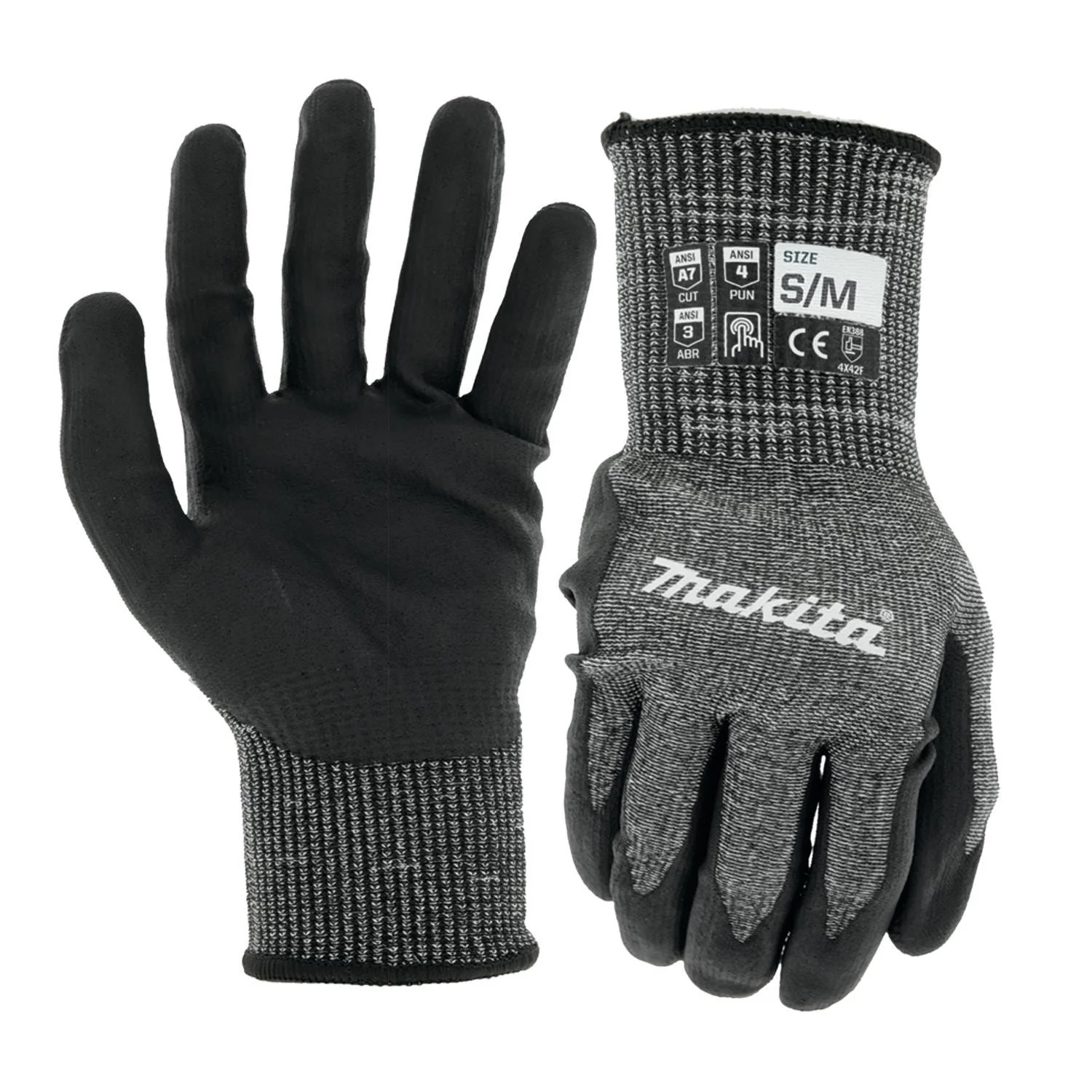 Makita Advanced FitKnit Cut Level 7 Nitrile Coated Dipped Gloves - Image 1