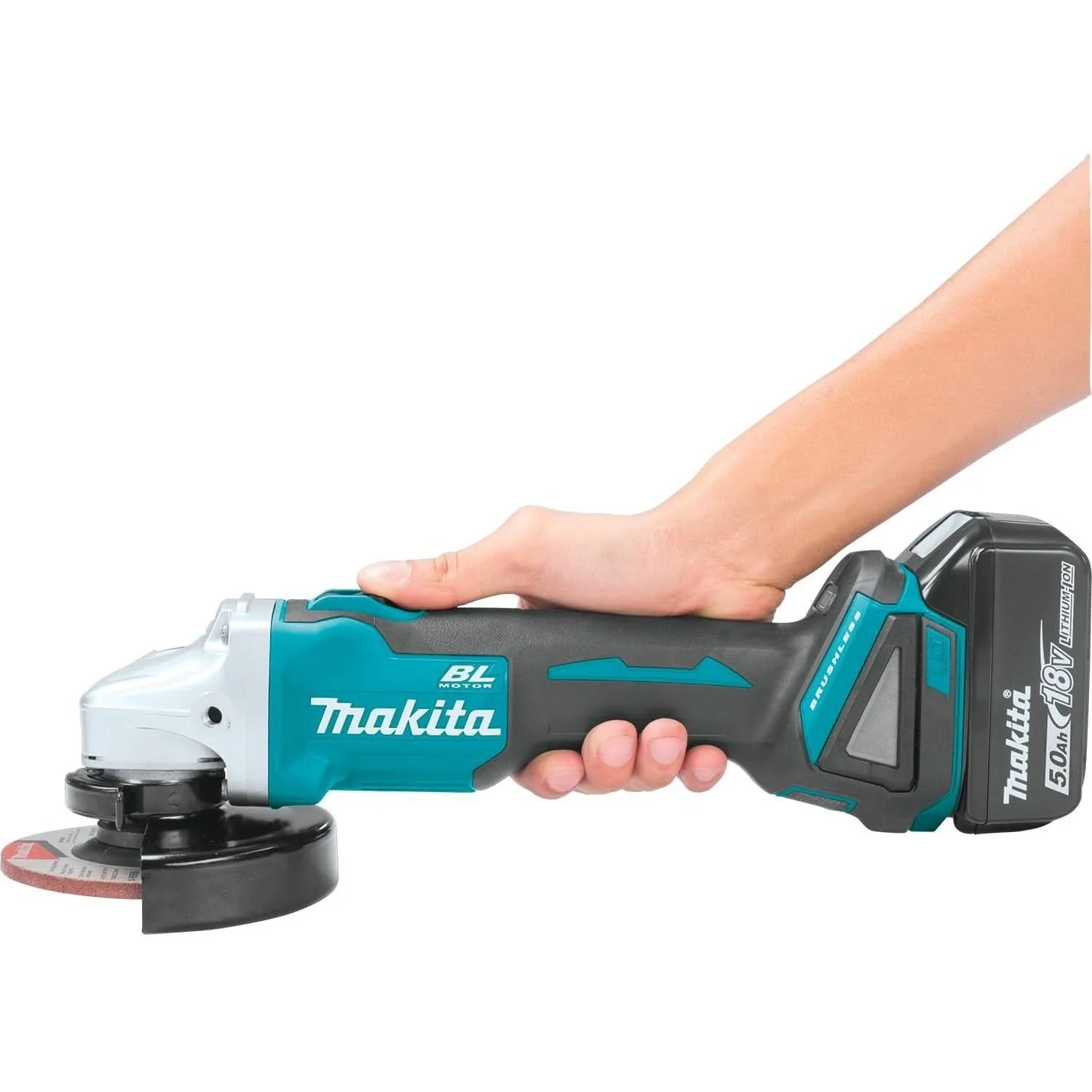 Makita XAG04T 18V LXT Lithium-Ion Brushless Cordless 4-1/2"Â / 5" Cut-Off/Angle Grinder Kit (5.0Ah) - Image 2