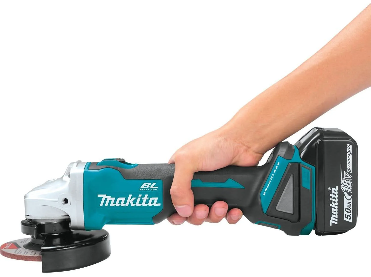 Makita XAG04T 18V LXT Lithium-Ion Brushless Cordless 4-1/2"Â / 5" Cut-Off/Angle Grinder Kit (5.0Ah) - Image 3