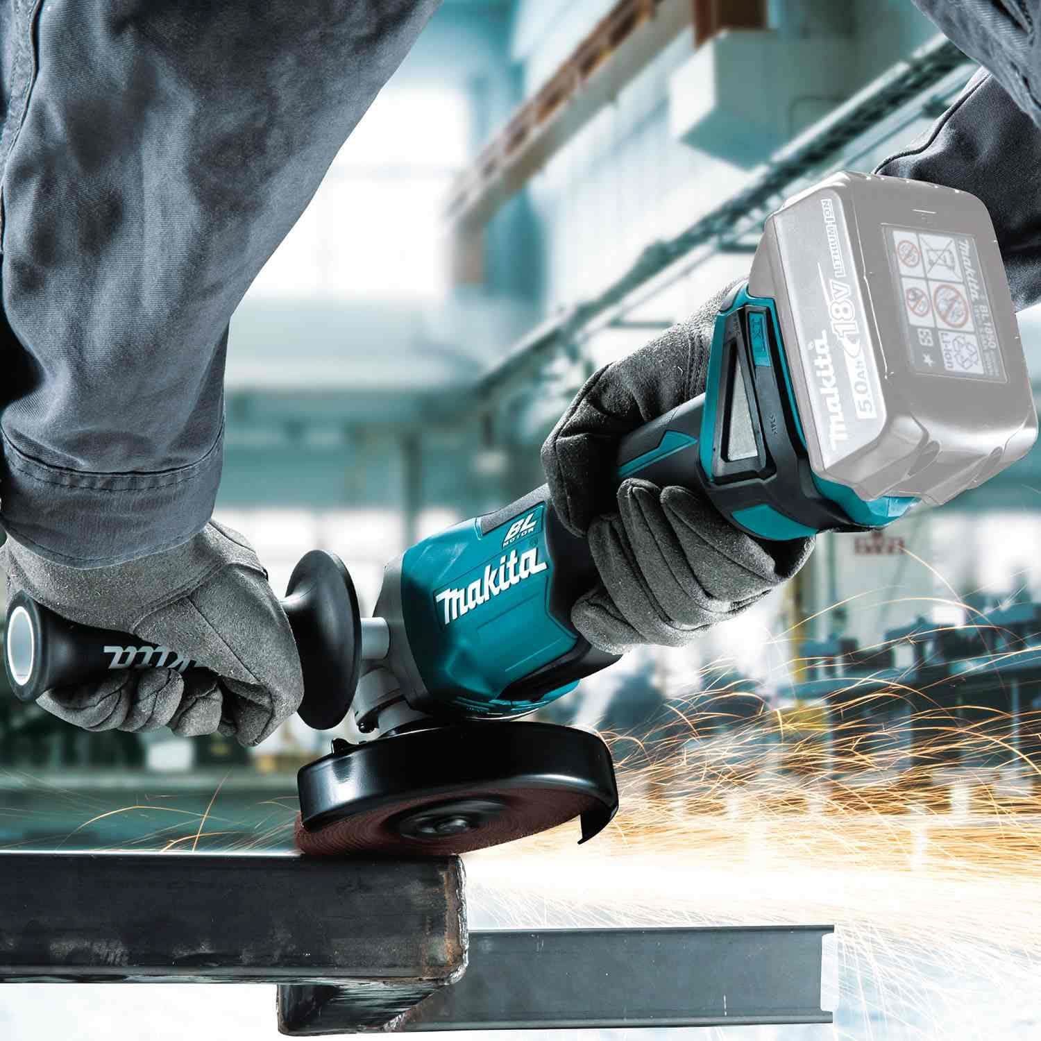Makita XAG09Z 18V LXT Lithium-Ion Brushless Cordless 4-1/2"Â / 5" Cut-Off/Angle Grinder, with Electric Brake, Tool Only - Image 2