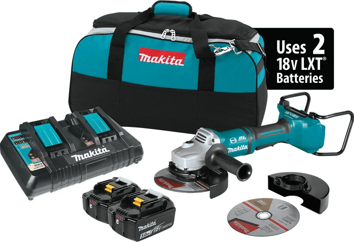 Makita XAG12PT1 18V X2 LXT (36V) Brushless Cordless 7" Paddle Switch Cut-Off/Angle Grinder 5.0Ah Kit (PROMO) - Image 1