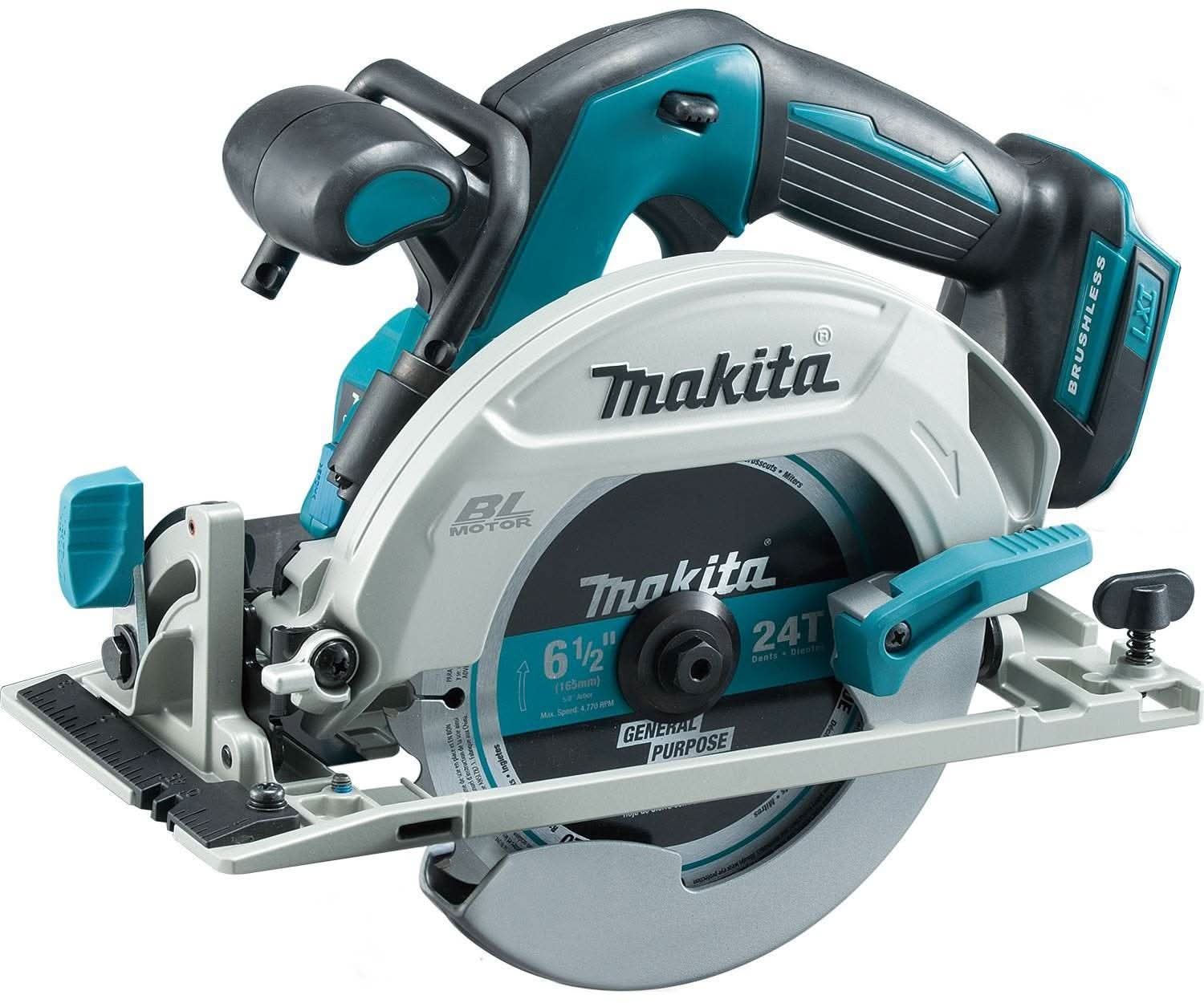 Makita 18V LXT Lithium-Ion Brushless Cordless Compact One-Handed Recipro Saw, 18V LXT Brushless Cordless 6-1/2" Circular Saw, and 18V LXT 5.0aH Battery - Image 3