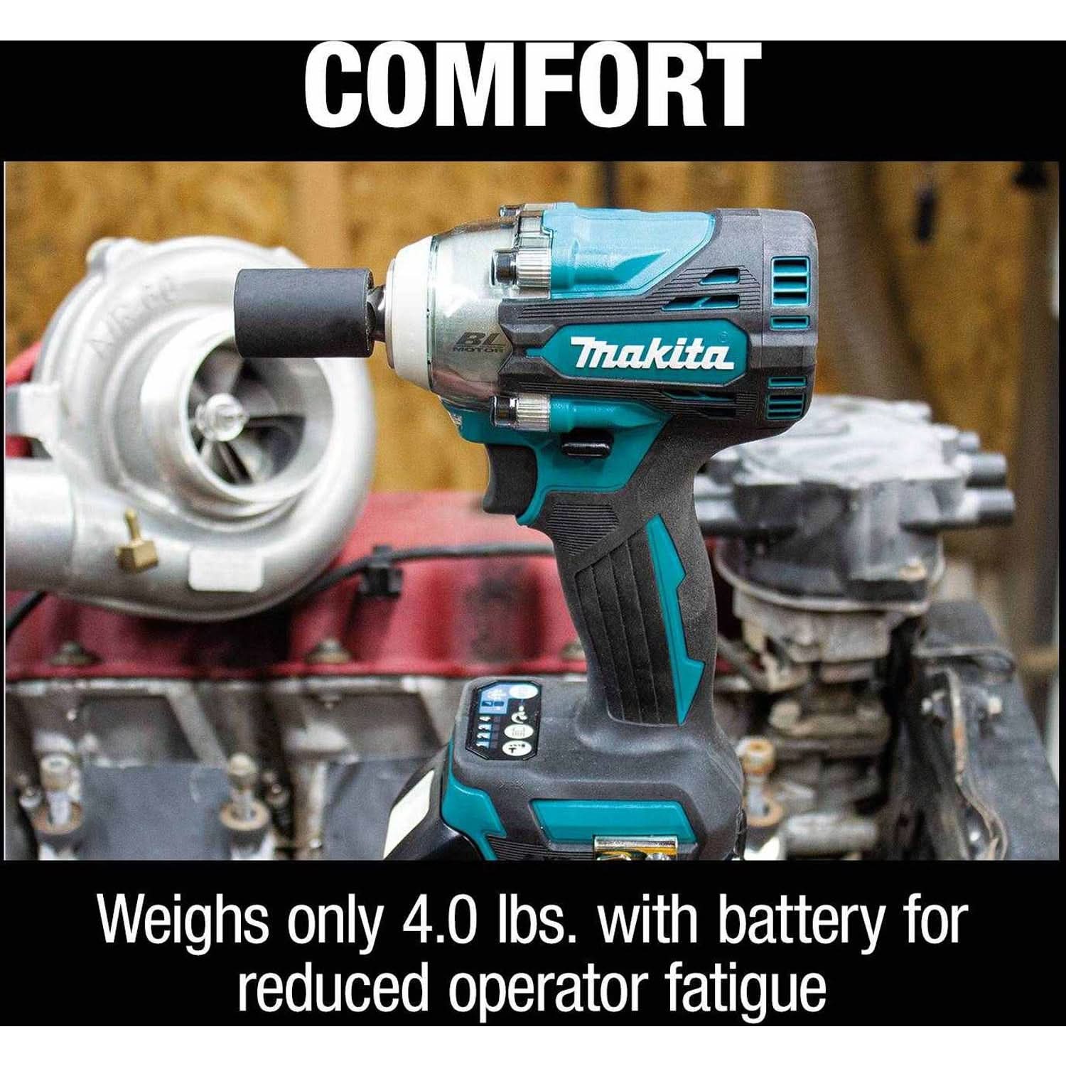 Makita XWT15T 18V LXT Lithium-Ion Brushless Cordless 4-Speed 1/2" Sq. Drive Impact Wrench Kit w/ Detent Anvil (5.0Ah) - Image 2