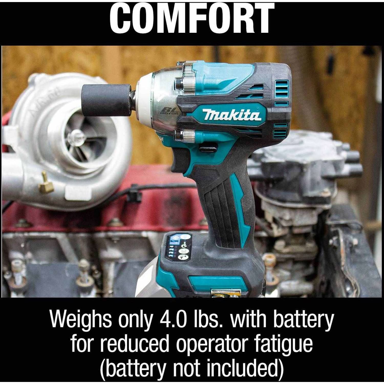 Makita XWT15Z 18V LXT Lithium-Ion Brushless Cordless 4-Speed 1/2" Sq. Drive Impact Wrench w/ Detent Anvil, Tool Only - Image 2