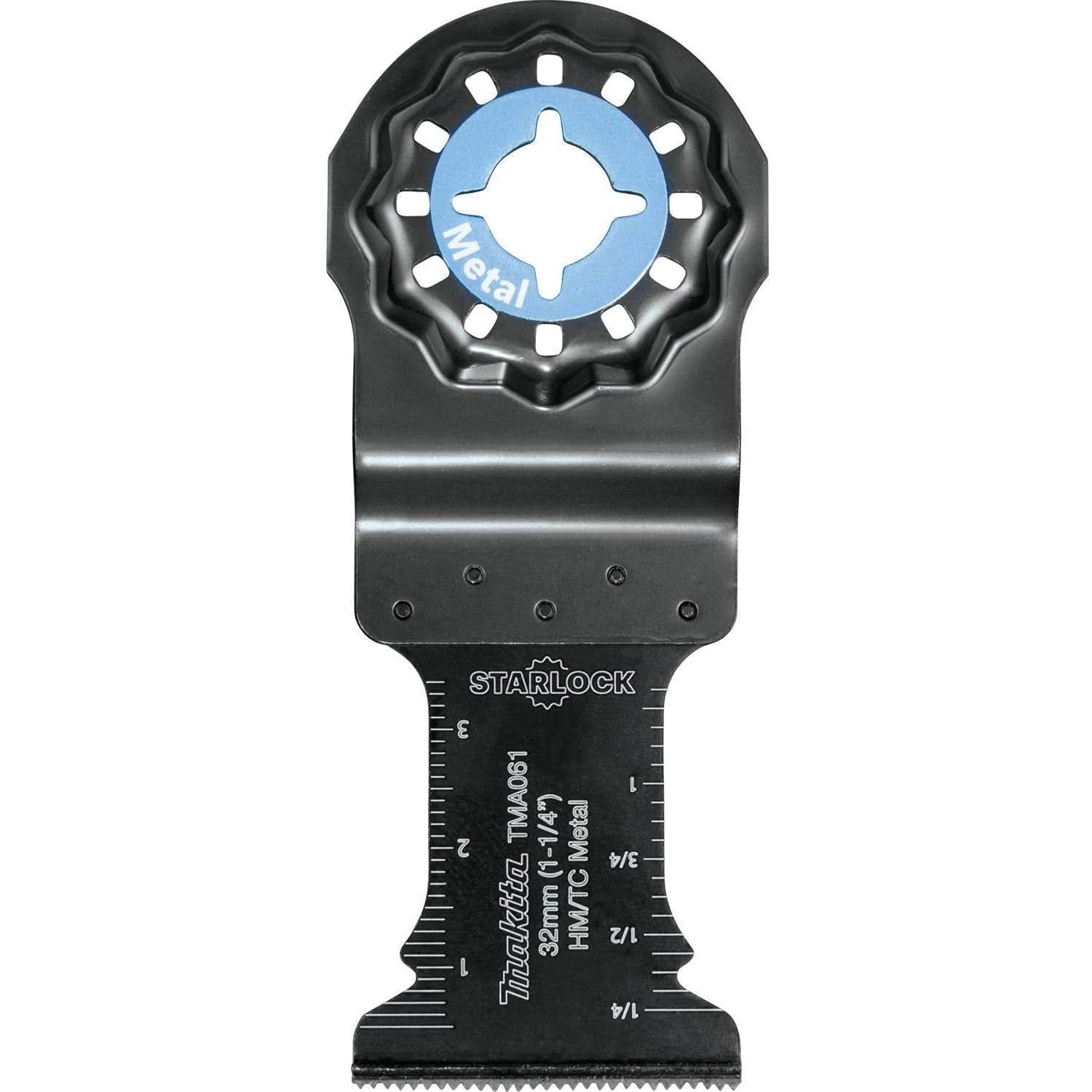 Makita B-67119 Starlock Oscillating Multi-Tool 1-1/4" Hard Metal with Tungsten Carbide Tip Plunge Cut Blade for Metal Cutting - Image 1
