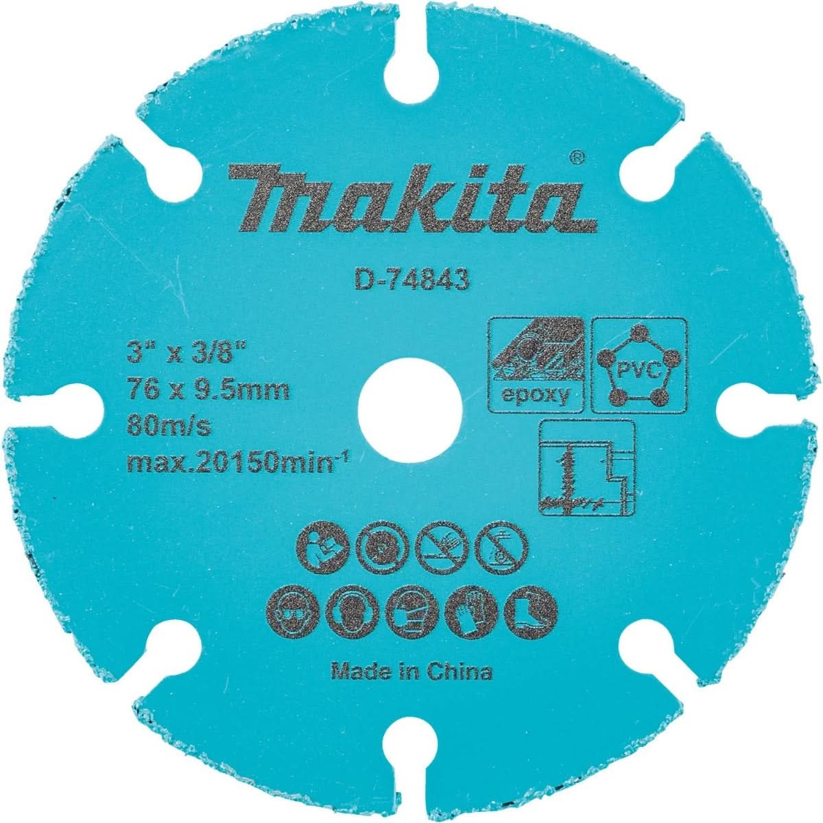 Makita D-74843 3″ Carbide Grit Abrasive Multi-Material Cut-Off Wheel