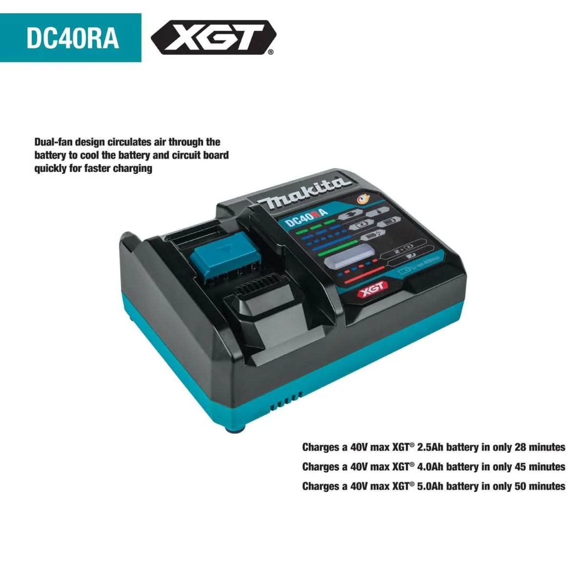 Makita DC40RA 40V max XGT Rapid Optimum Charger - Image 2
