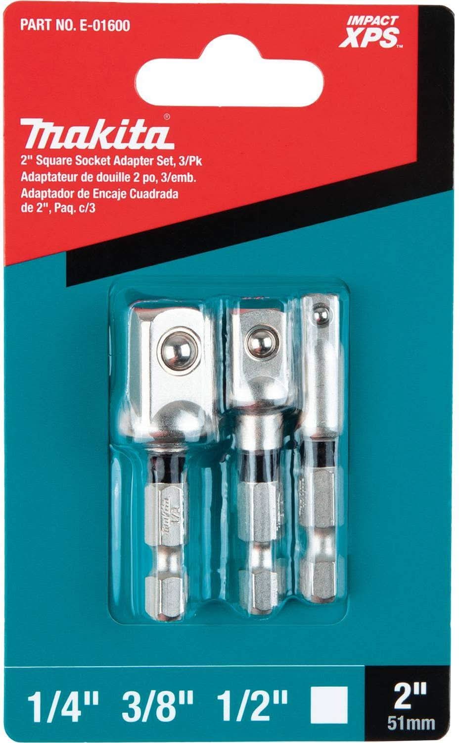 Makita E-01600 Impact XPS 3-Piece Square 2" Socket Adapter Set (PROMO) - Image 3