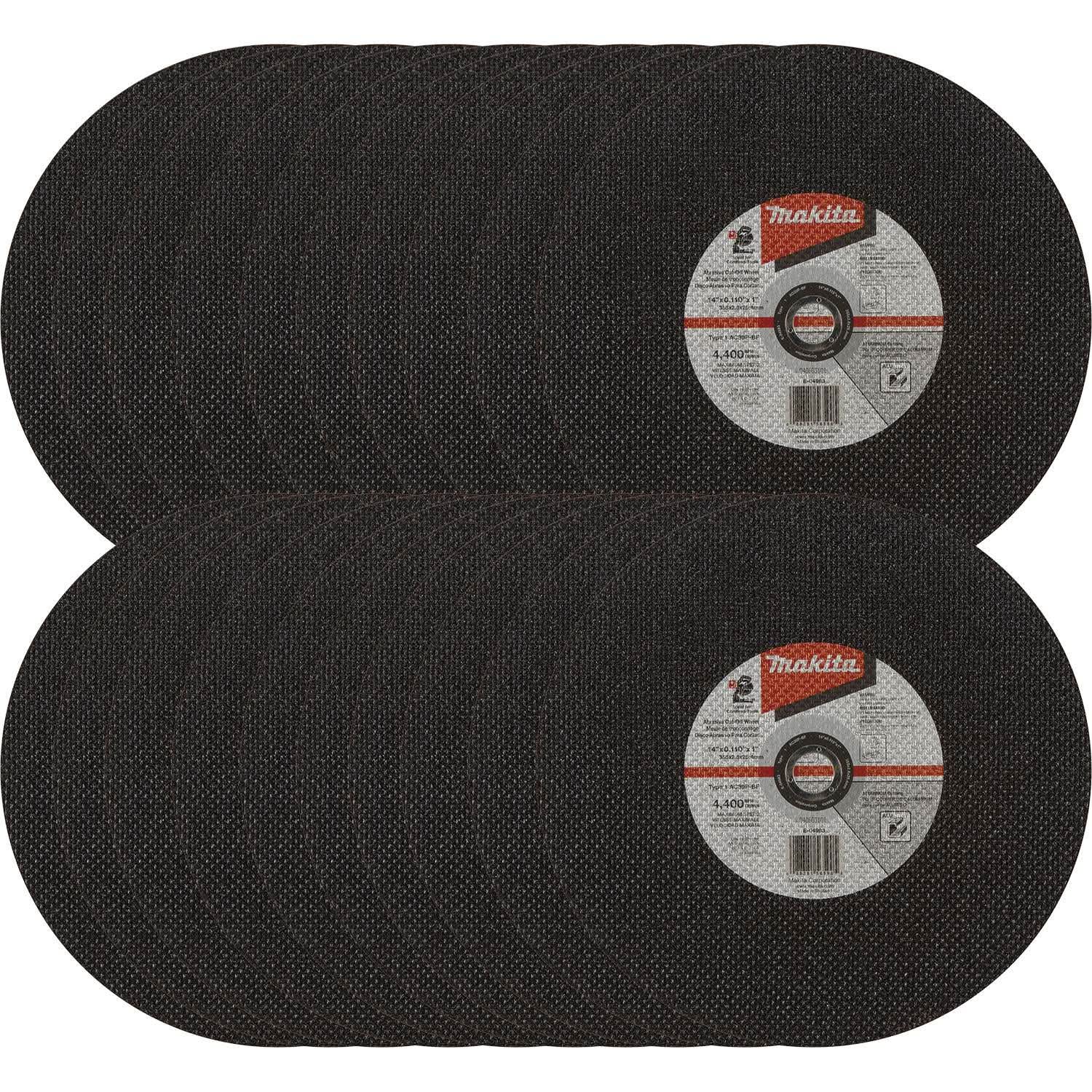 Makita E-04983-25 14" x .110" x 1" Type 1 30 Grit Thin Cut-Off Wheel for Aluminum Cutting, 25/pk - Image 2