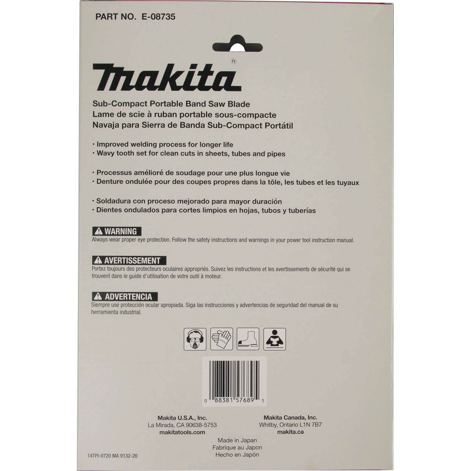 Makita E-08735 28-3/4" 14 TPI Bi-Metal Sub-Compact Portable Band Saw Blade, 5/pk - Image 2