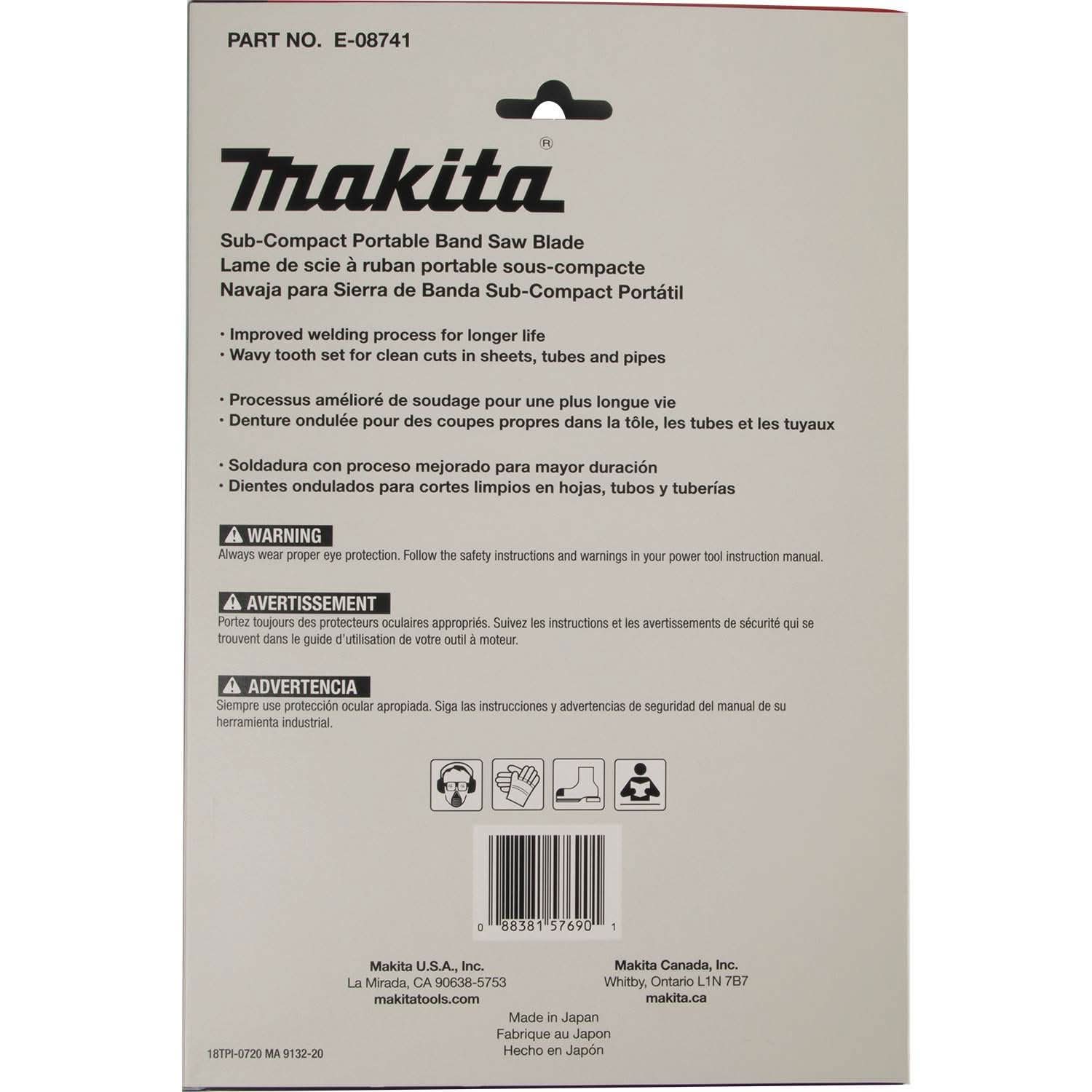 Makita E-08741 28-3/4" 18 TPI Bi-Metal Sub-Compact Portable Band Saw Blade, 5/pk - Image 2
