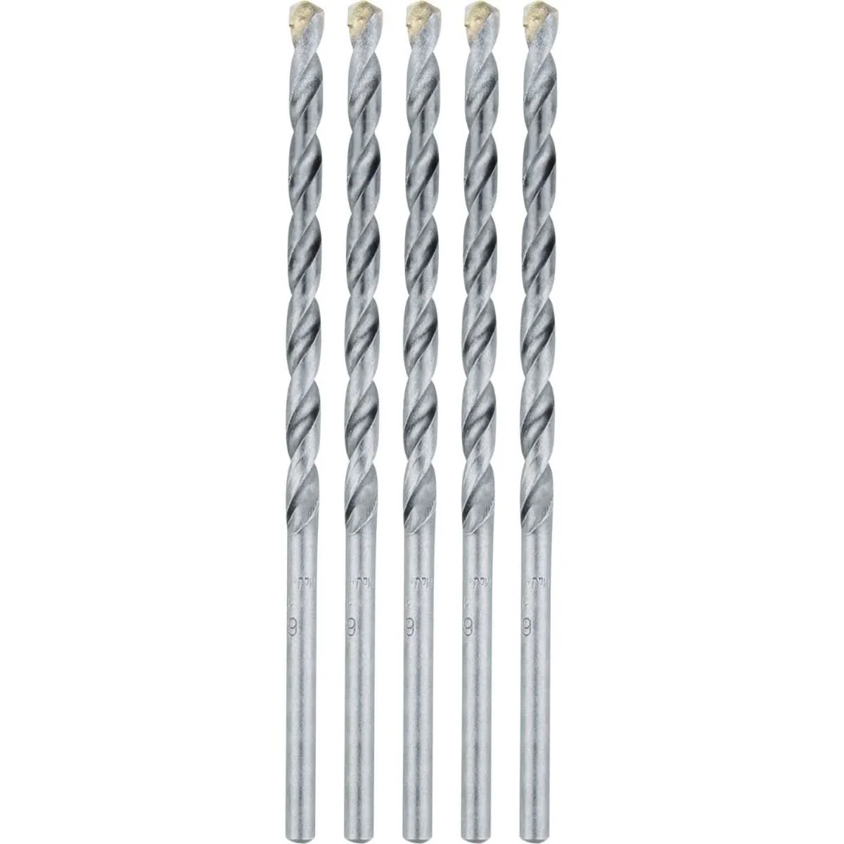 Makita E-10637 1/4" x 6" Carbide Tipped Percussion Masonry Hammer Drill Bits, 5/pk - Image 1
