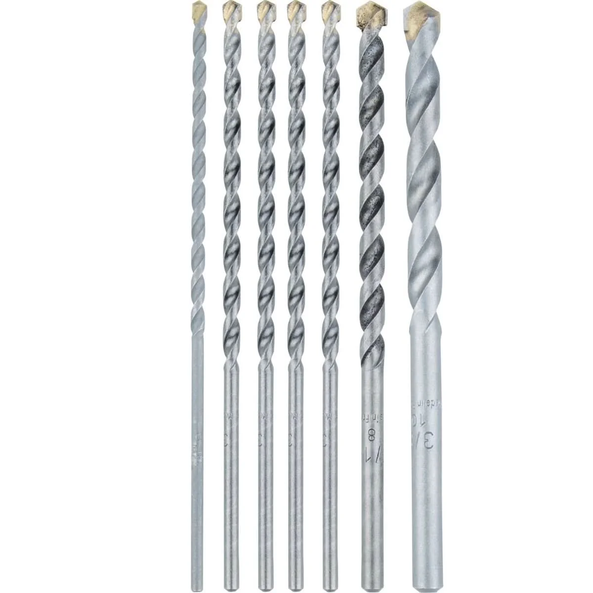 Makita E-10659 7 Pc. Assorted Carbide Tipped Percussion Masonry Hammer Drill Bit Set - Image 1